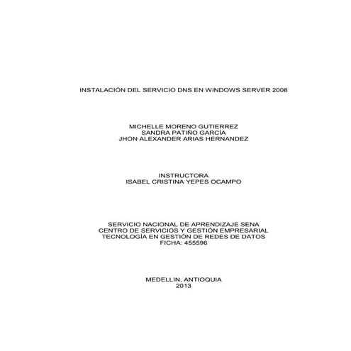 Instalación del servidor dns en windows server 2008