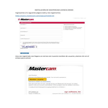 Instalación de mastercam - licencia demo