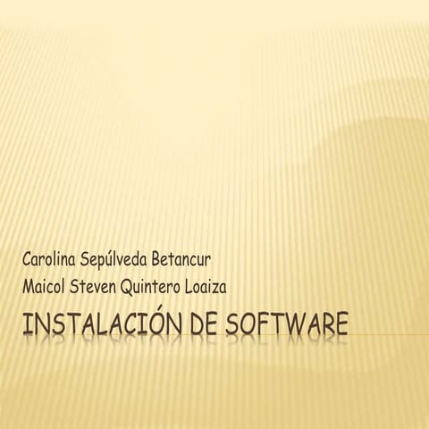 Instalación de software