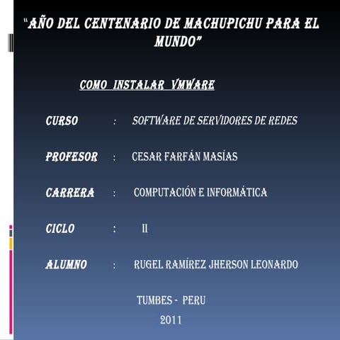 Instalación de vmware