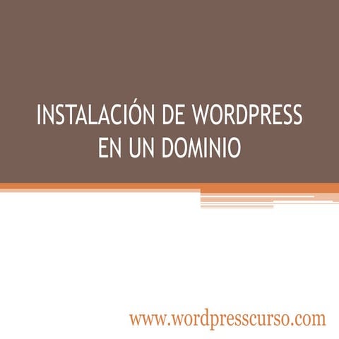 Instalación de WordPress en un dominio