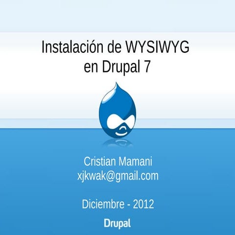 Instalación de wysiwyg en drupal 7