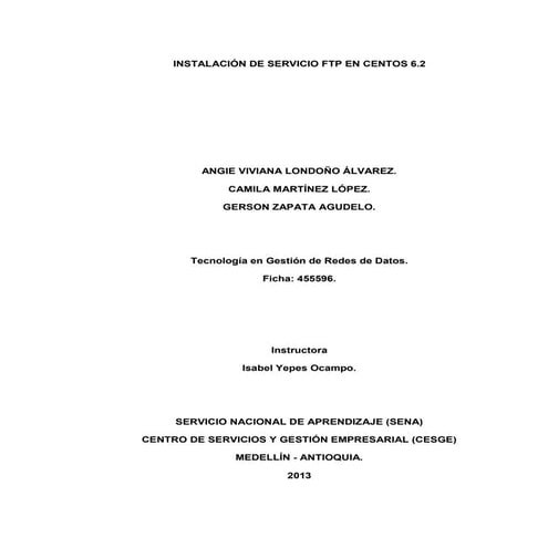 Instalación FTP en CentOS 6.2