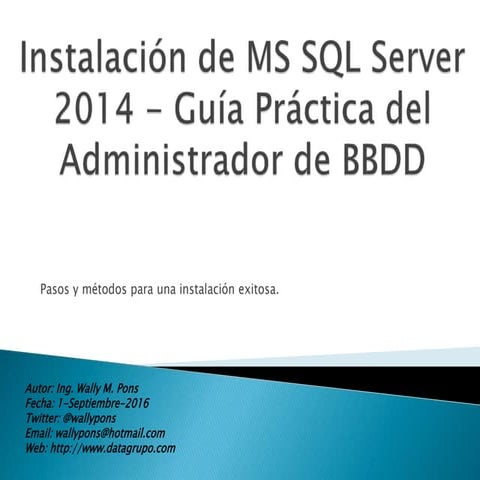 Instalación MS SQL Server 2014 – Guía Práctica (Español)