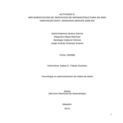 Instalación servidor DHCP