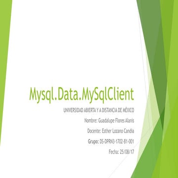 Instalación y clases de mysql client