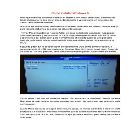 Instalacion de windows 8
