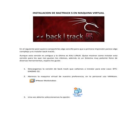 Instalacion de bactrack 5 en maquina virtual