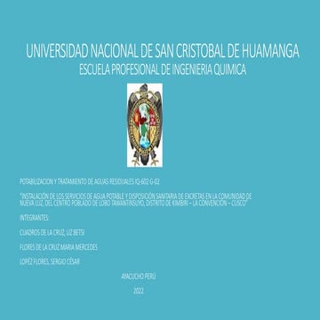 INSTALACION DE SERVICIOS DE AGUA POTABLE EN LA COMUNIDAD DE NUEVA LUZ.pptx