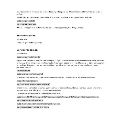Instalacion de servidores