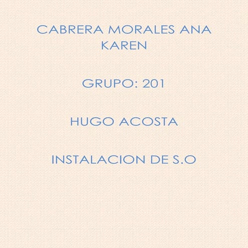 Instalacion de so! correccion