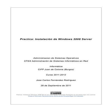 Instalacion de windows 2008 server