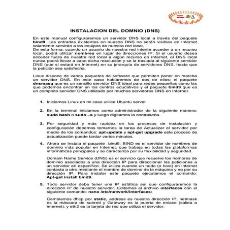 Instalacion dns