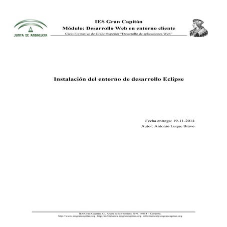 Instalación de Entorno de Desarrollo - Eclipse
