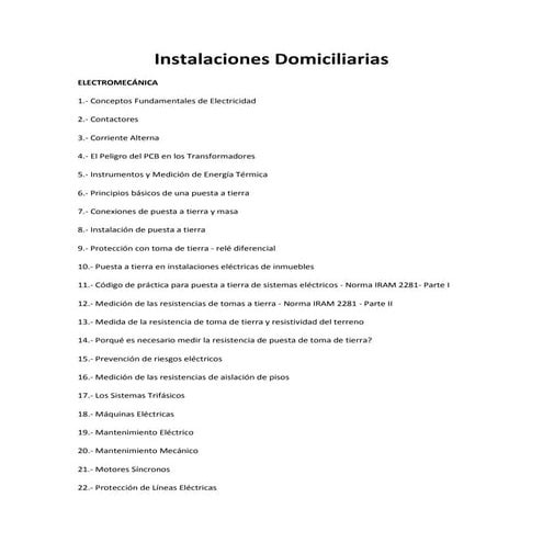 Instalaciones domiciliarias