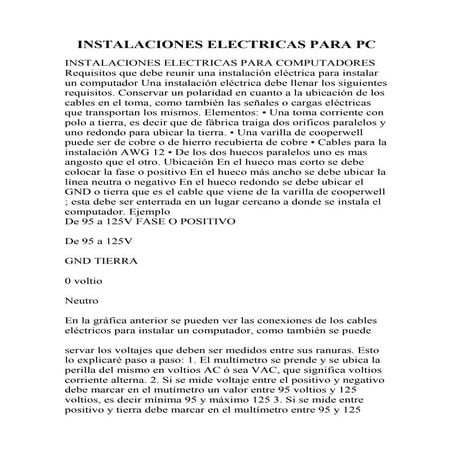 Instalaciones electricas para pc