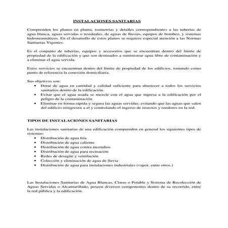 Instalaciones sanitarias