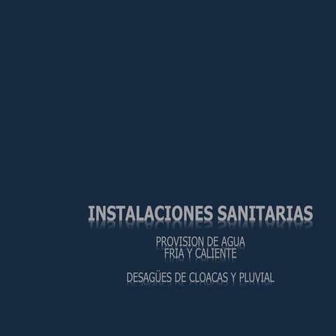 Instalaciones sanitarias. 