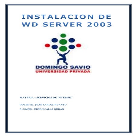 Instalacion wdser2003