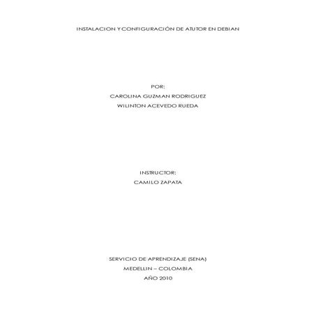 Instalacion y configuración de atutor en debian leny