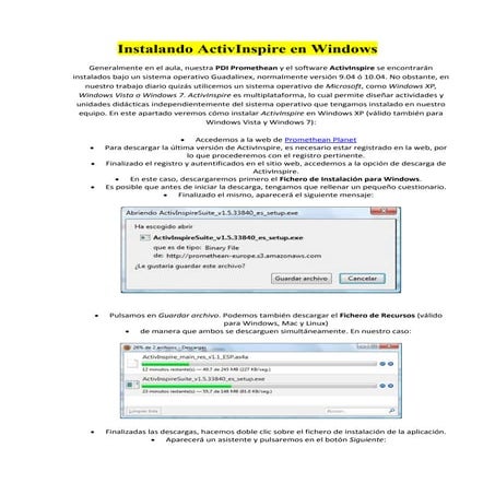 Instalando activinspire en Windows  y Linux