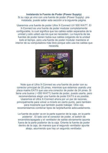 Instalando La Fuente De Poder