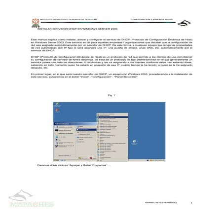 Instalación de servidor DHCP en Windows Server 2003 | PDF