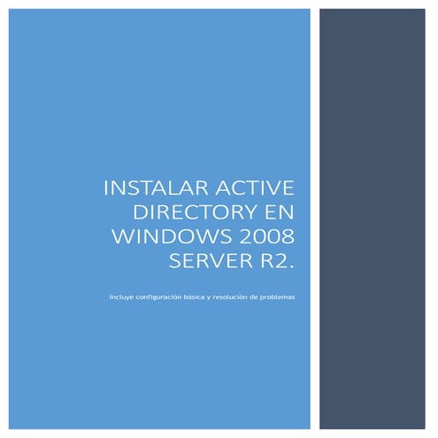 Instalar Active Directory en Windows 2008 Server R2