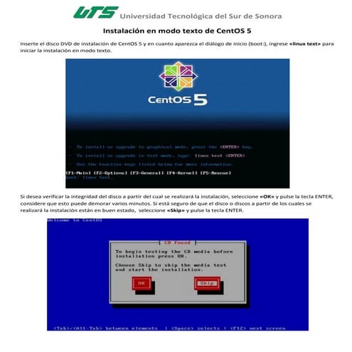 Instalación de CentOS 5.5 en Modo Texto