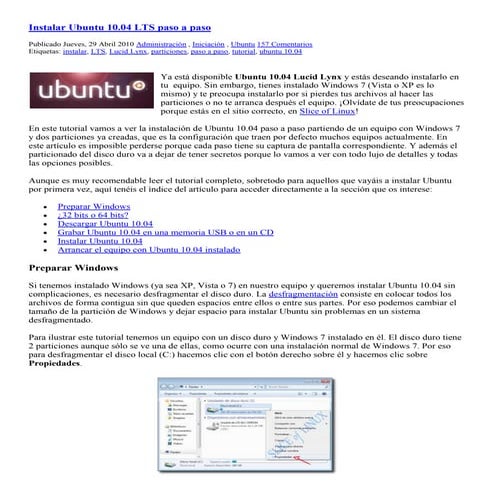 Instalación de Ubuntu 10.04