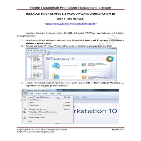 Instalasi CentOS 6.4 Pada VMWare Workstation 10