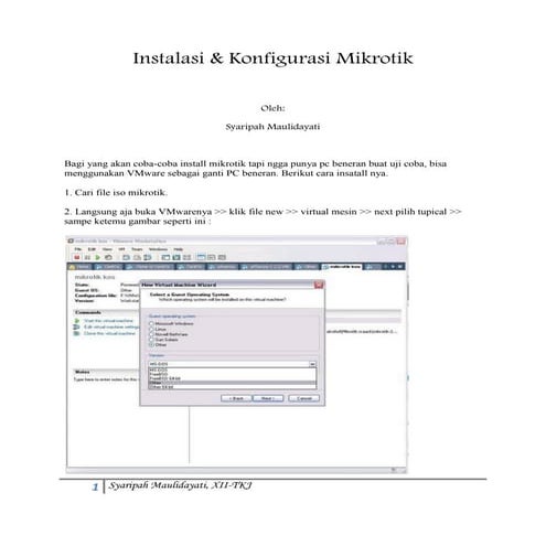 Instalasi Mikrotik RouterOS pada VirtualBox | PDF
