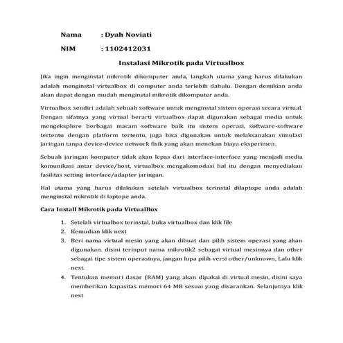 Instalasi mikrotik virtualboxdynov