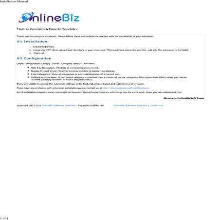 Magento Vertical Tree Menu Extension