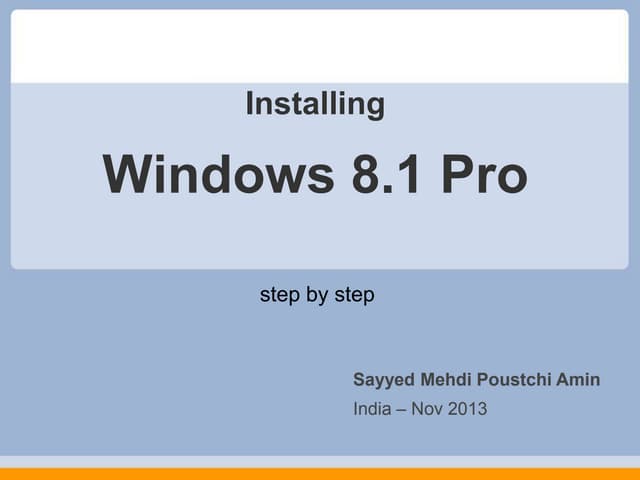 Install windows 8.1 Pro