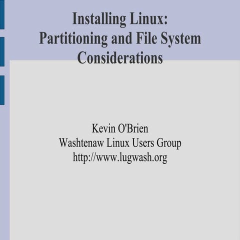 Installing Linux: Partitioning and File System Considerations | PDF ...