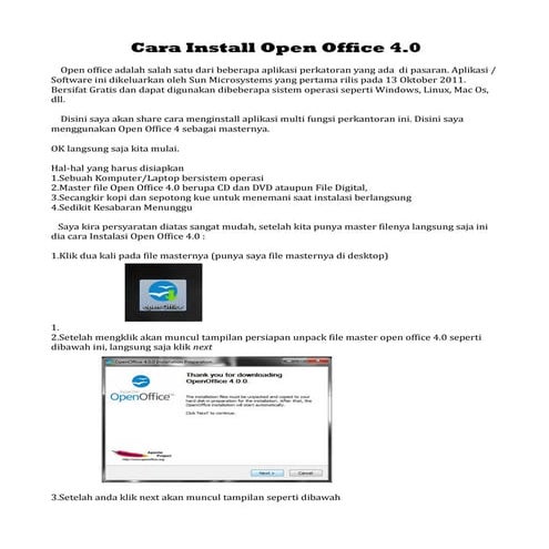 Cara Installasi Open Office 4.0  by David Adi Nugroho