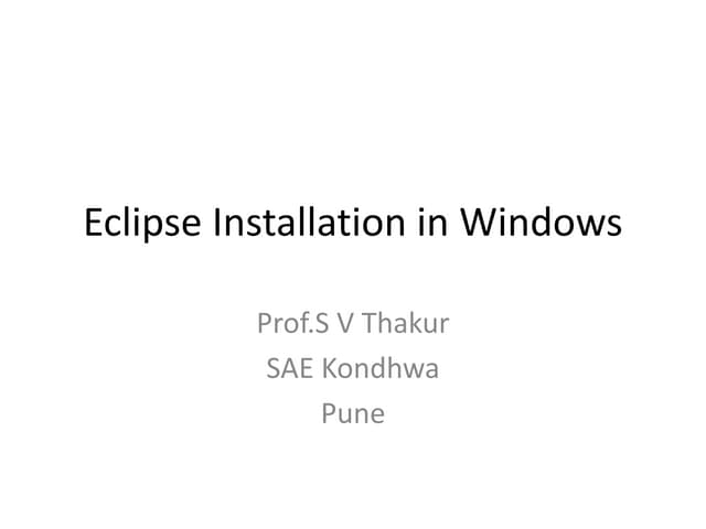 Installation eclipse