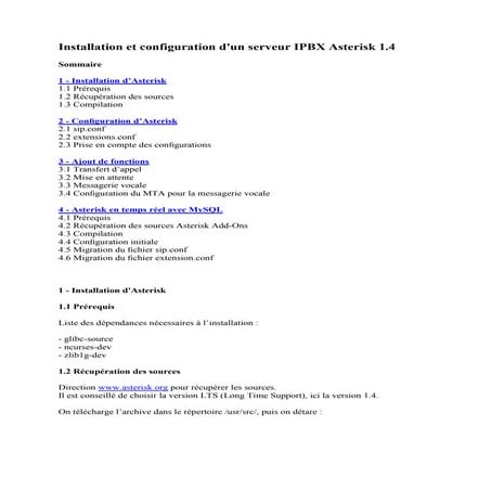 Installation et configuration asterisk