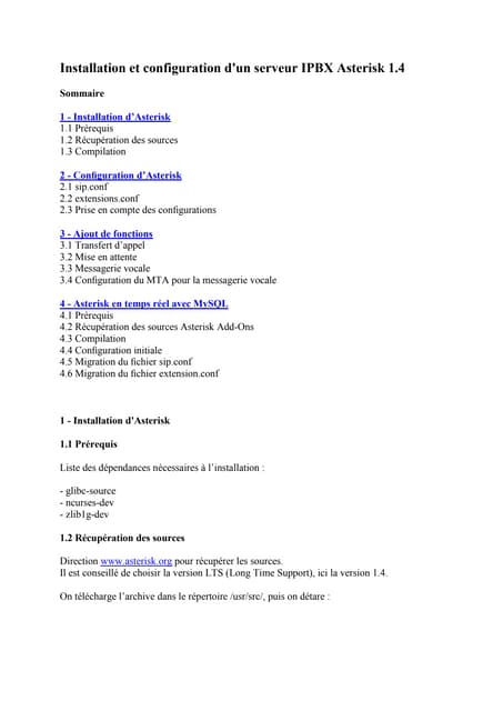 Installation et configuration asterisk