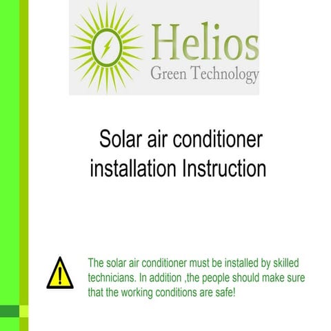 Helios Solar Systems Installation Instructions