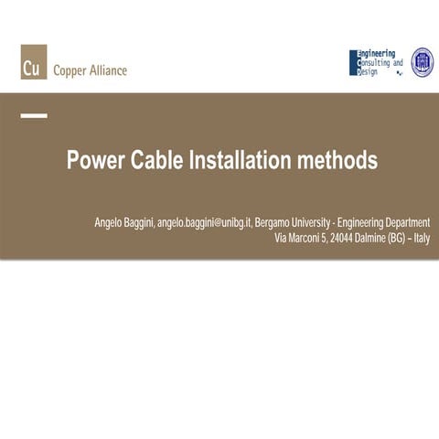 Power cable - Installation methods