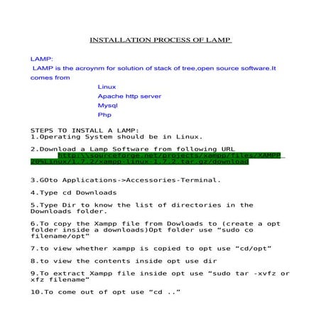 Installation Of Lamp