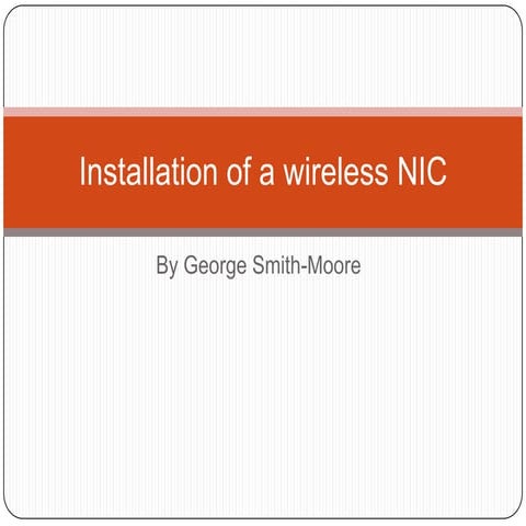 Installation of wireless NIC software