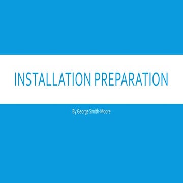 Preperation for the installation of computer hardware