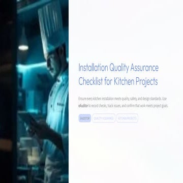 Installation Quality Assurance Checklist for Kitchen Projects with ...