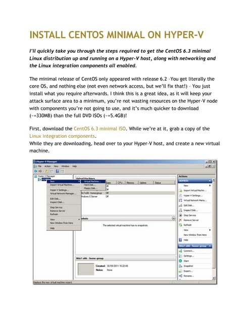 install CentOS 6.3 minimal on Hyper-V