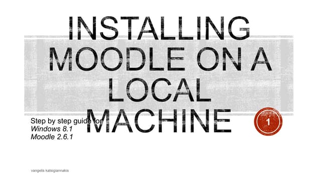 Installing moodle on a local machine