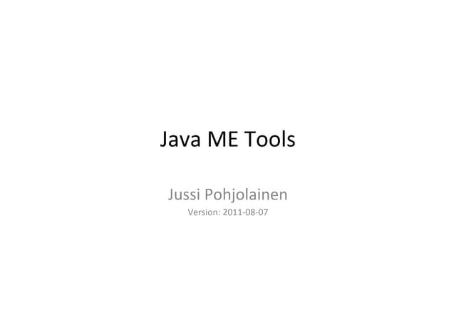 Installing And Configuring Java Me Tools