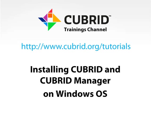 Installing CUBRID Database and CUBRID Manager on Windows